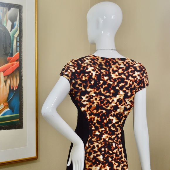 🆕🏷️ROBERTO CAVALLI Animal Print V-Neck Sheath Dress – Size 8 / EU 46 🇮🇹 - Picture 10 of 13